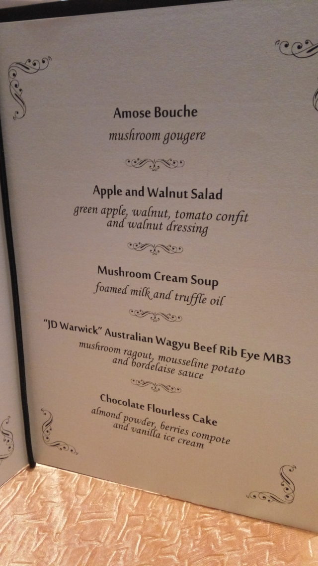 Table manner menu
