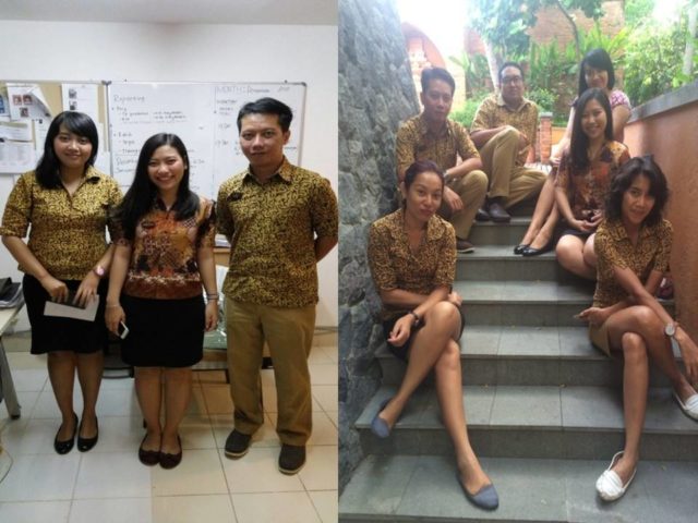 Saya bersama tim dari Sales & Marketing Department (left photo : Ibu Ratih, saya, Pak Fery) (right photo: Ibu Mega, Pak Fery, Pak Trisna, Ibu Ratih, saya, Ibu Putri )