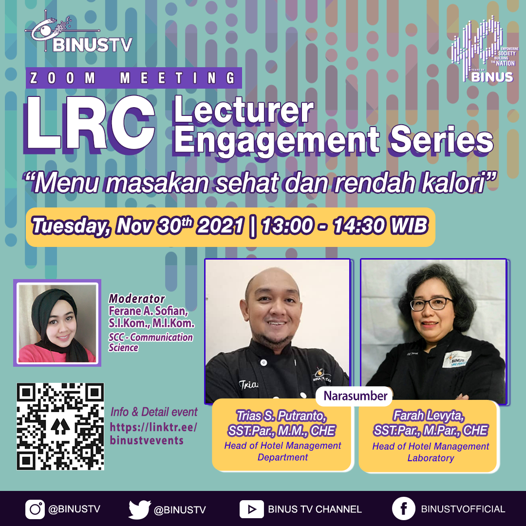 LECTURER ENGAGEMENT SERIES “HEALTHY COOKING”